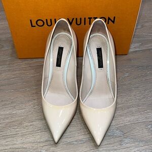 Louis Vuitton patent leather nude high heels